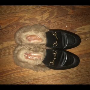 Gucci Princetown Fur Mules